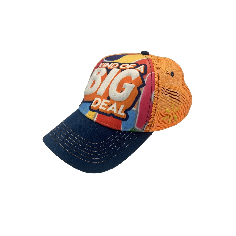 Walmart Kind of a Big Deal Trucker Hat Snapback Orange Mesh Colorful Cap Retro